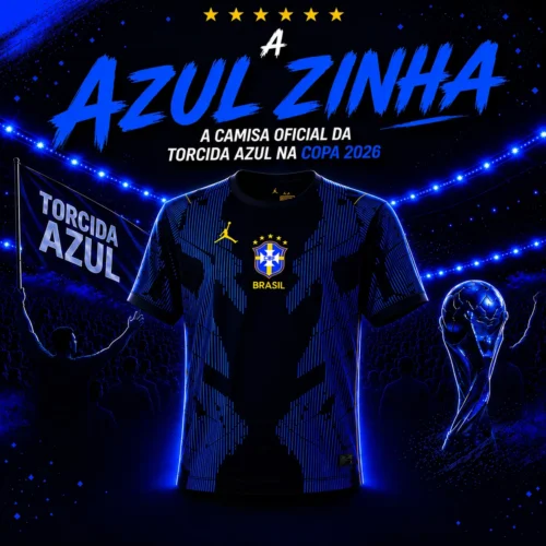 Camisa Azul da Torcida Brasil na Copa 2026