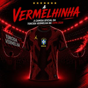 Camisa Vermelha da Torcida Brasil na Copa 2026