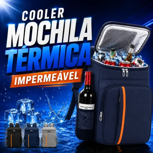 011_f20_w Cooler Mochila Térmica Impermeável - Azul