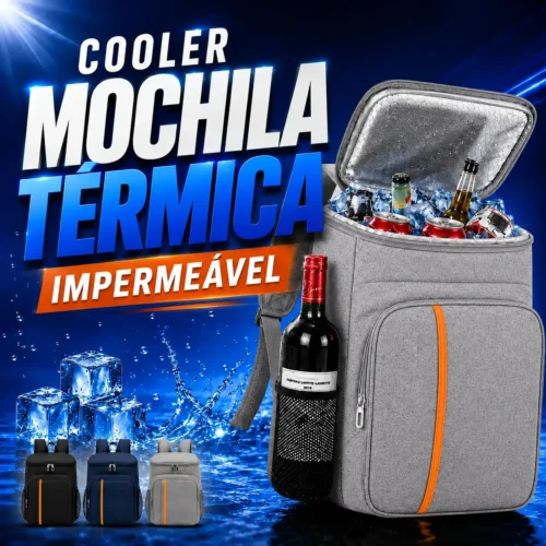 011_f30_w Cooler Mochila Térmica Impermeável - Cinza