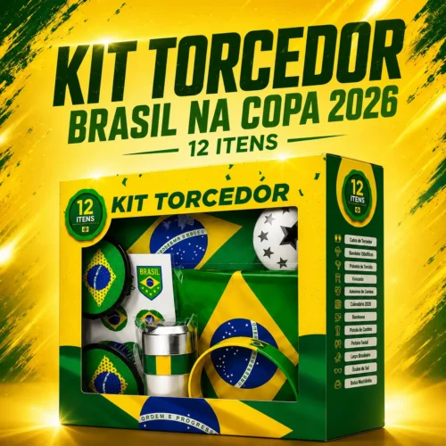 Kit Torcedor Brasil na Copa 2026 – 12 Itens