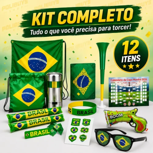 Kit Torcedor Brasil na Copa 2026 – 12 Itens