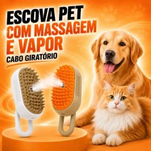 014_f20_w Escova Pet Massagem e Vapor – Rotatório - Branco