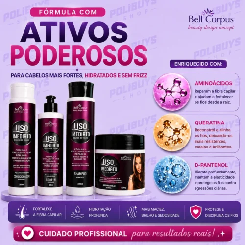 Kit Liso Imediato + Escova Alisadora