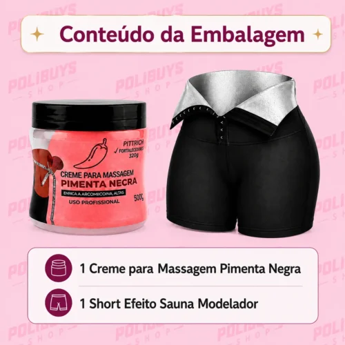 Kit Termo Redutor + Short Efeito Sauna