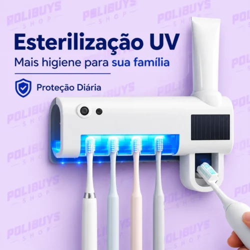 023_f3_w Suporte para Escova de Dentes com Dispenser