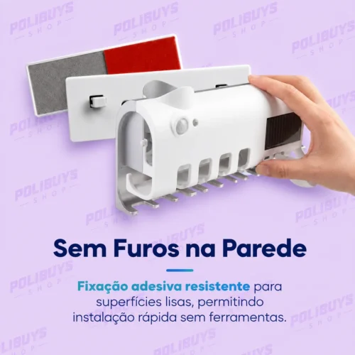 023_f6_w Suporte para Escova de Dentes com Dispenser