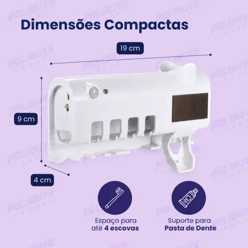 023_f7_w Suporte para Escova de Dentes com Dispenser