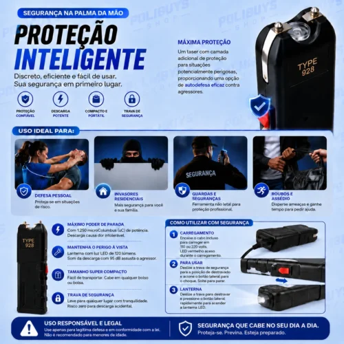 Lanterna Tática LED para Proteção Pessoal