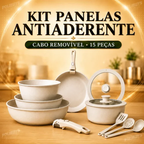 Kit Panelas Antiaderente – 15 Peças
