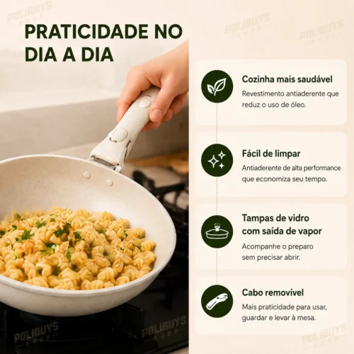 Kit Panelas Antiaderente – 15 Peças