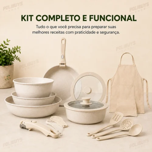 Kit Panelas Antiaderente – 15 Peças