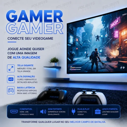 Projetor Smart HD com Suporte 4K