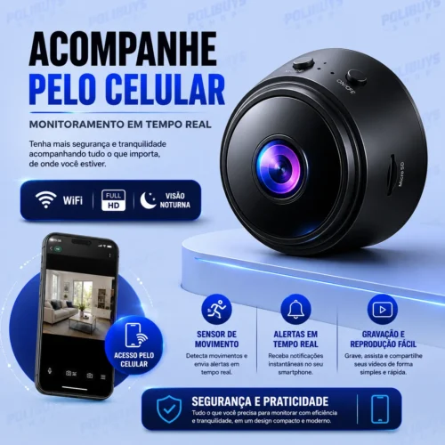 Mini Câmera com Sensor e Visão Noturna