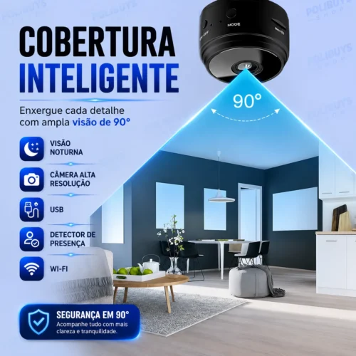 Mini Câmera com Sensor e Visão Noturna