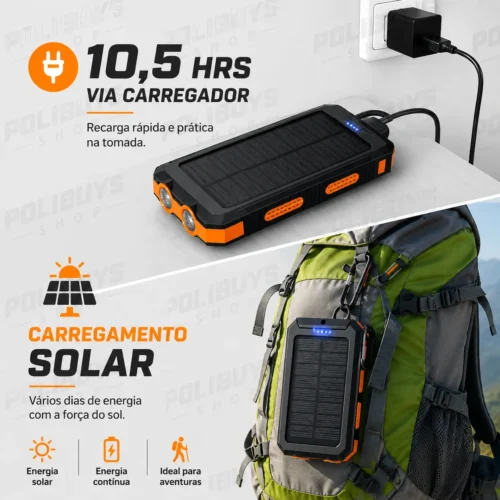 030_f6_w Carregador Portátil Power Bank Solar