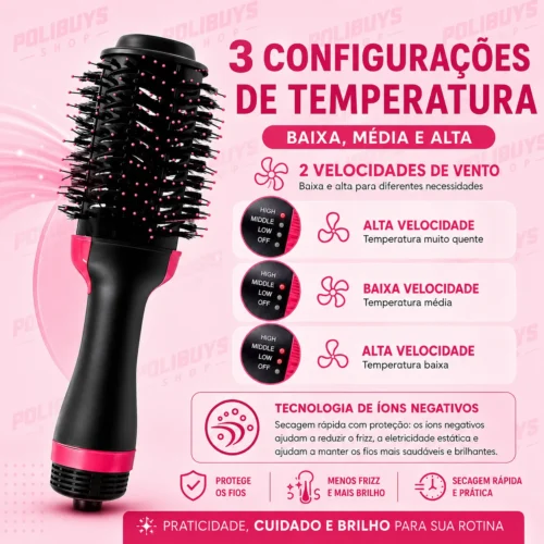 Escova Secadora Alisa e Modela 110V