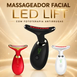 032_f20_w Massageador Facial LED Lift Fototerapia - Preto