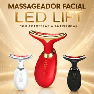 Massageador Facial LED Lift Fototerapia - Vermelho