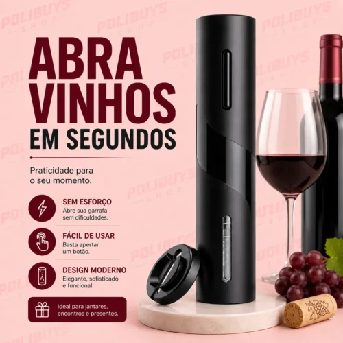 Abridor de Vinho Saca Rolha Automático