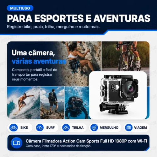 Câmera Filmadora Action Pro HD