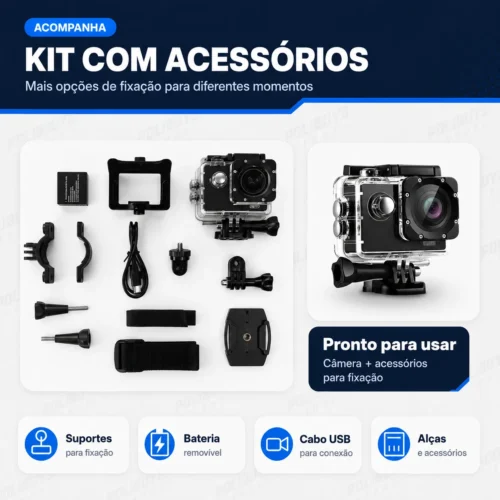 Câmera Filmadora Action Pro HD