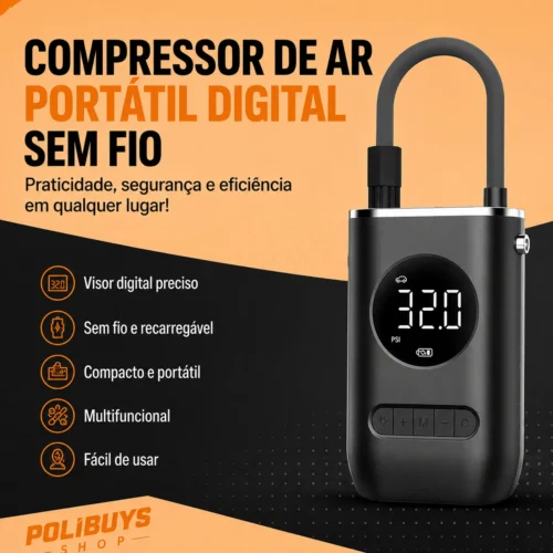Compressor de Ar Portátil Digital
