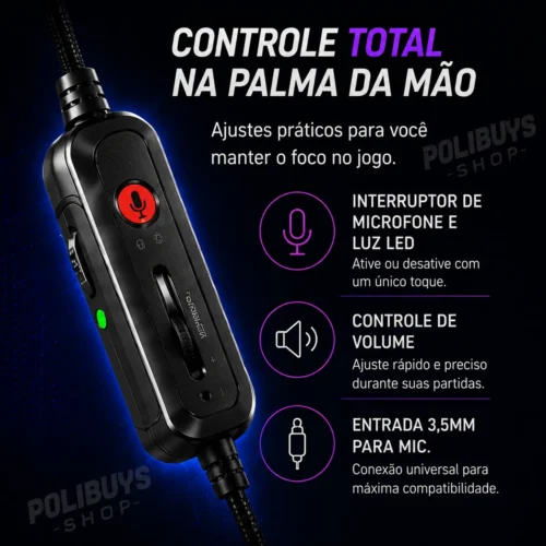 041_f4_w Fone Headset Gamer RGB com Microfone
