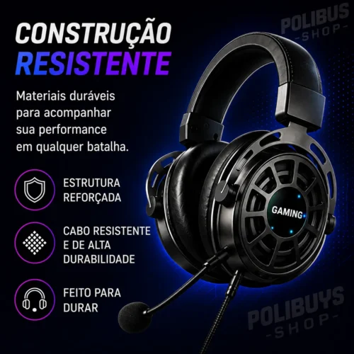 041_f7_w Fone Headset Gamer RGB com Microfone