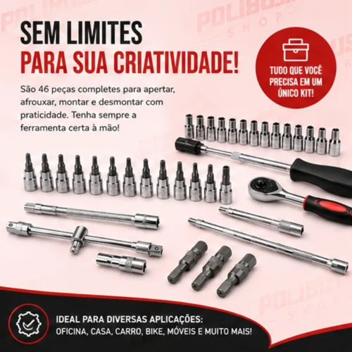 Kit Maleta de Ferramentas – 46 Peças