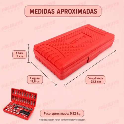 Kit Maleta de Ferramentas – 46 Peças