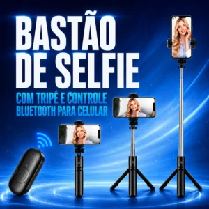 Bastão de Selfie com Tripé e Disparador