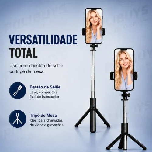 045_f3_w Bastão de Selfie com Tripé e Disparador