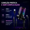 046_f6_w Microfone Condensador Stream Gamer RGB