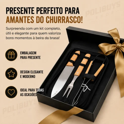 047_f6_w Kit de Churrasco em Aço Inox – 3 Peças