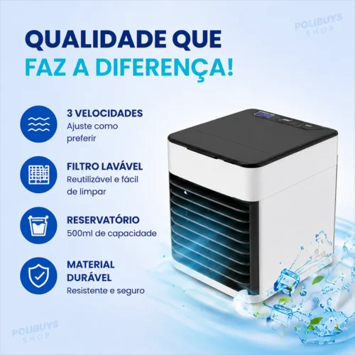 049_f3_w Mini Climatizador Umidificador Portátil USB