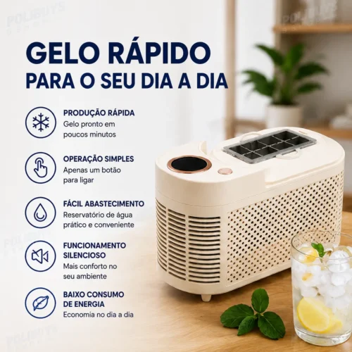 053_f2_w Mini Máquina de Fazer Gelo Portátil 110V