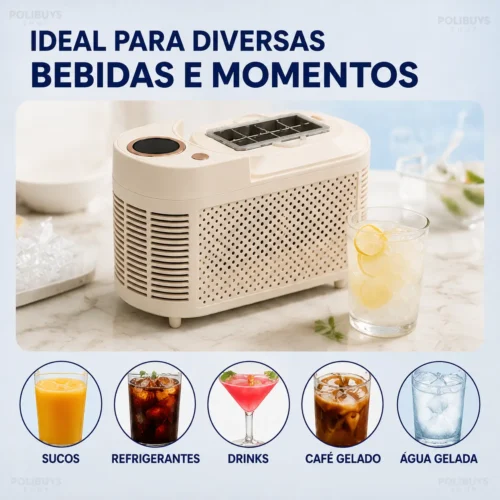 053_f3_w Mini Máquina de Fazer Gelo Portátil 110V