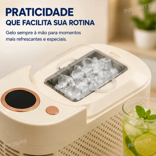053_f4_w Mini Máquina de Fazer Gelo Portátil 110V
