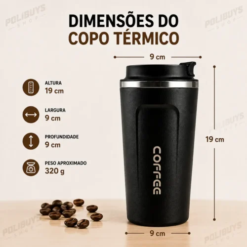 054_f7_w Copo Térmico de Café 510ml - Cores Variadas