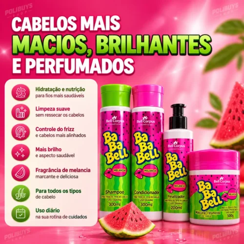 Kit Capilar BabaBell Melancia - Bell Corpus