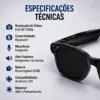 058_f5_w Óculos Inteligente Smart Vision com Câmera