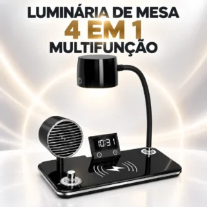 Luminária de Mesa 4 em 1 Multifunção- Preto