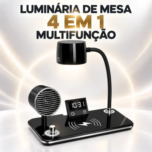 059_f11_w Luminária de Mesa 4 em 1 Multifunção- Preto