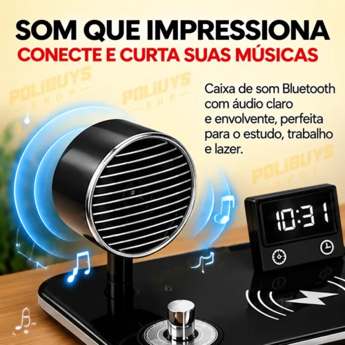059_f14_w Luminária de Mesa 4 em 1 Multifunção- Preto