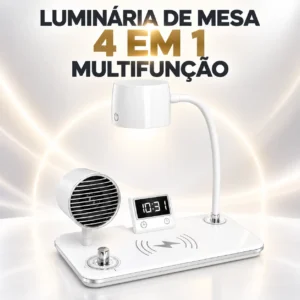 Luminária de Mesa 4 em 1 Multifunção- Branco