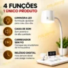 Luminária de Mesa 4 em 1 Multifunção- Branco